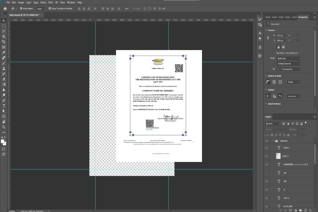 Modèle Word et PDF de certificat d'enregistrement en Malaisie template Modèle Word et PDF de certificat d'enregistrement en Malaisie template